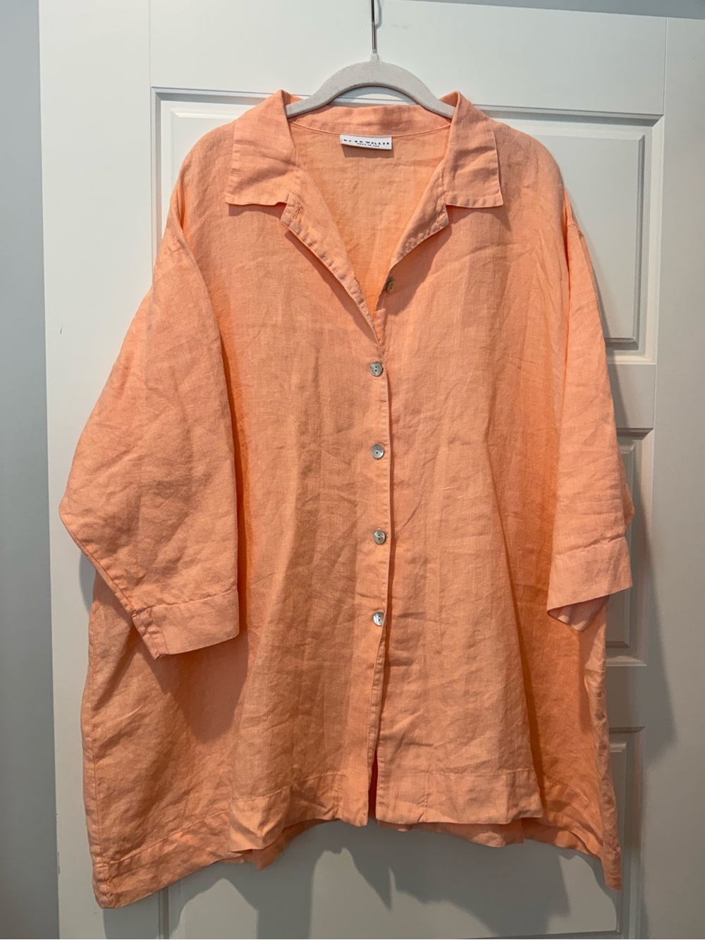 Bryn Walker L Peach Linen Button Down Tunic